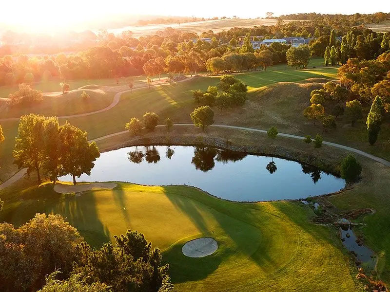 Championship golf course in the Australian Capital Territory featuring native bushland